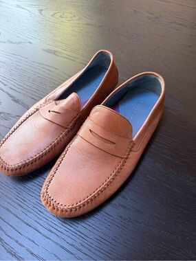 Robert Zur Sven Saddle Tan Leather Penny Loafers Men’s 9.5 New